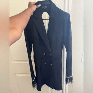 Black Blazer Mini Dress with the back cut out